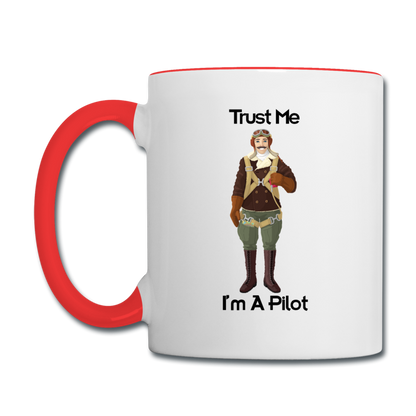 Trust Me I'm A Pilot - Airman - Contrast Coffee Mug - white/red