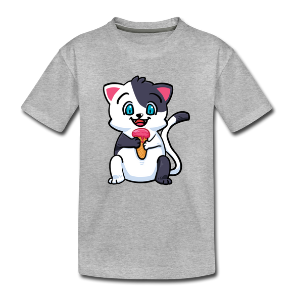 Cat - Ice Cream - Toddler Premium T-Shirt - heather gray