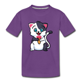 Cat - Ice Cream - Toddler Premium T-Shirt - purple