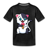 Cat - Ice Cream - Kids' Premium T-Shirt - charcoal gray