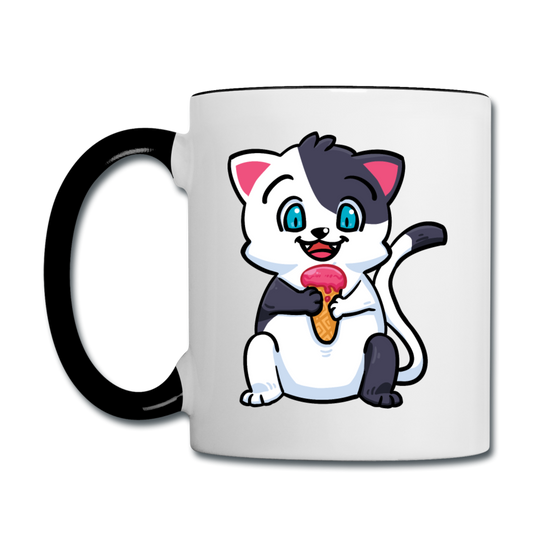 Cat - Ice Cream - Contrast Coffee Mug - white/black