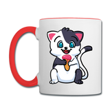 Cat - Ice Cream - Contrast Coffee Mug - white/red
