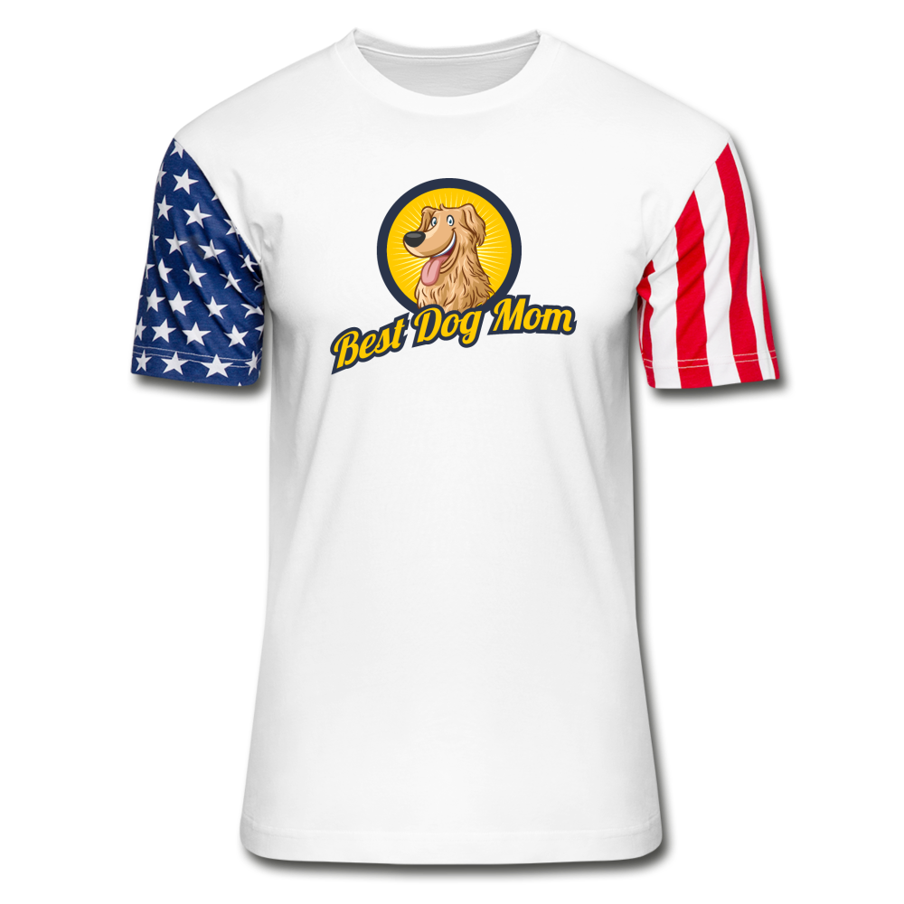 Best Dog Mom - Stars & Stripes T-Shirt - white