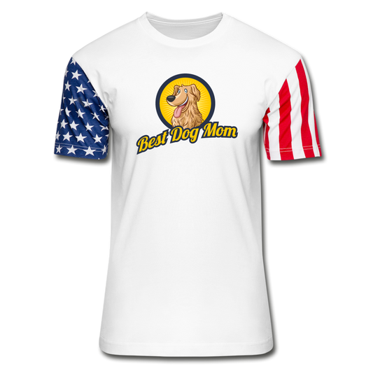 Best Dog Mom - Stars & Stripes T-Shirt - white