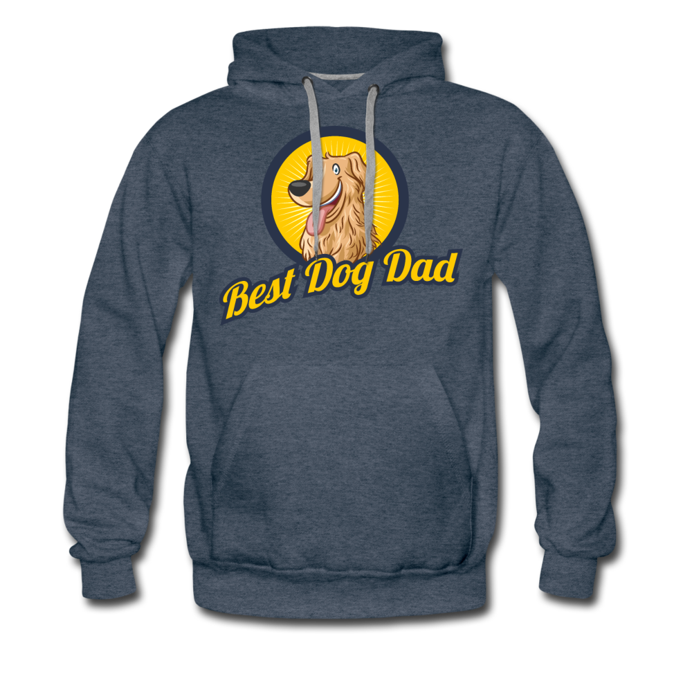 Best Dog Dad - Men’s Premium Hoodie - heather denim