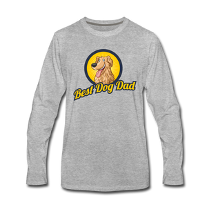 Best Dog Dad - Men's Premium Long Sleeve T-Shirt - heather gray