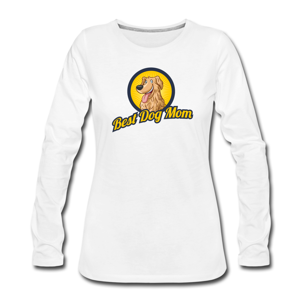 Best Dog Mom - Women's Premium Long Sleeve T-Shirt - white