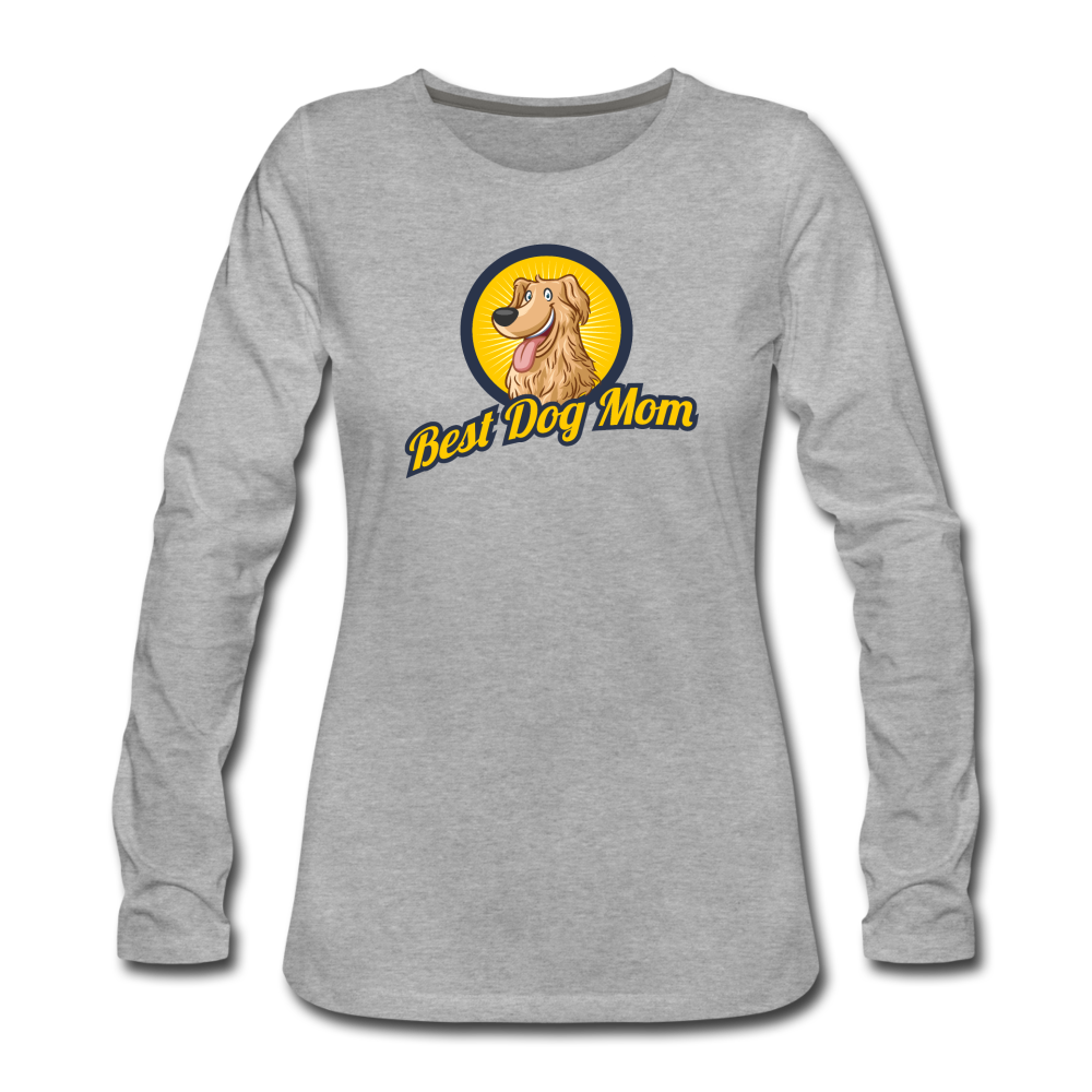 Best Dog Mom - Women's Premium Long Sleeve T-Shirt - heather gray