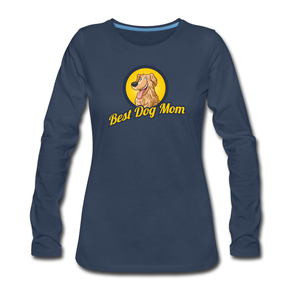 Best Dog Mom - Women's Premium Long Sleeve T-Shirt - navy