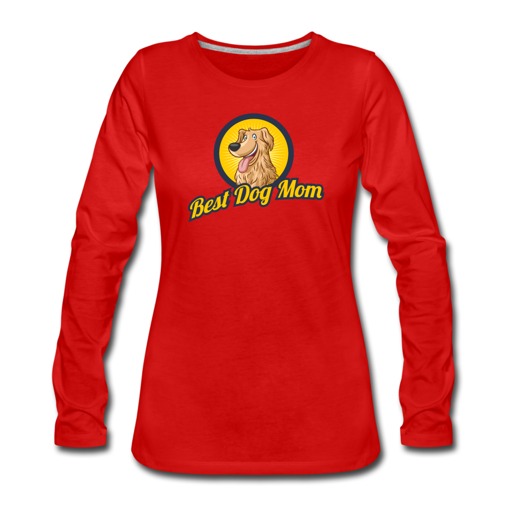 Best Dog Mom - Women's Premium Long Sleeve T-Shirt - red