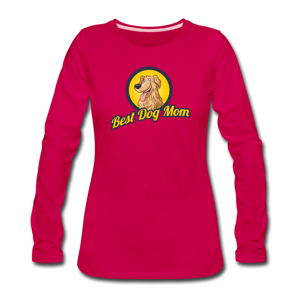 Best Dog Mom - Women's Premium Long Sleeve T-Shirt - dark pink