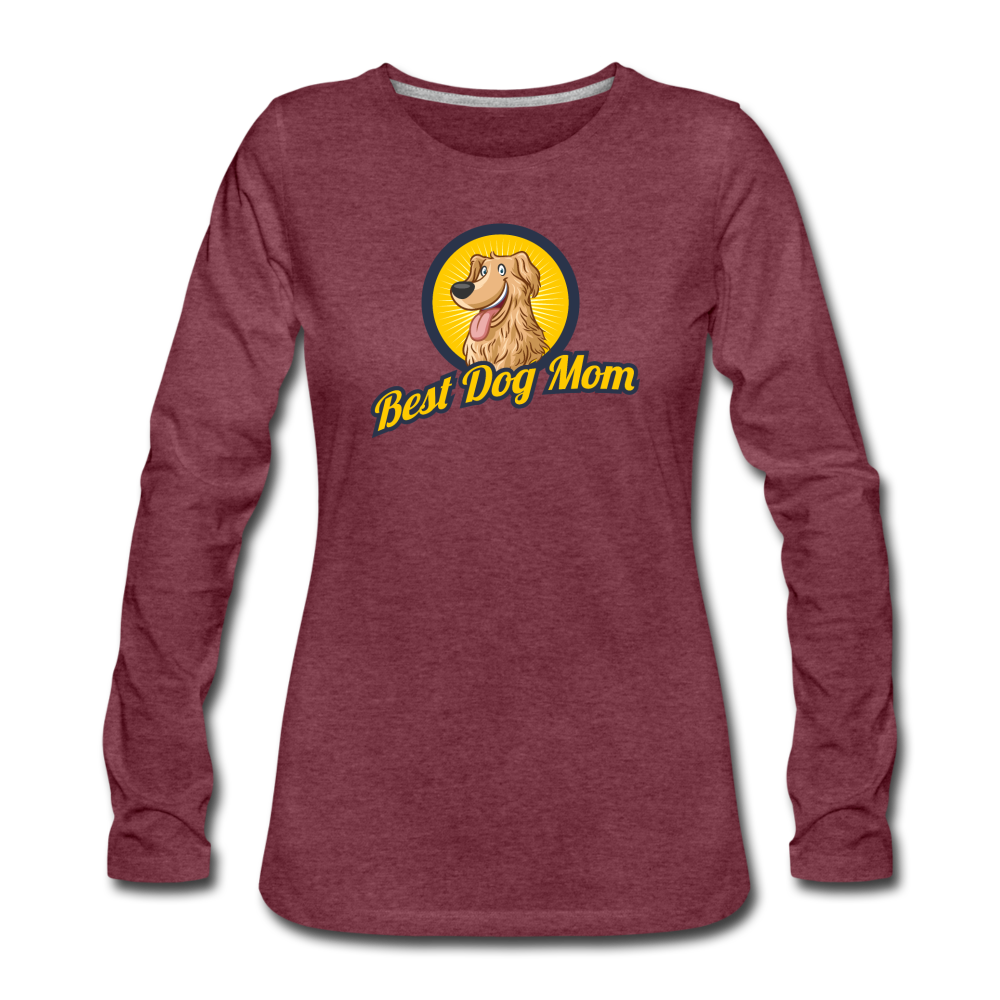 Best Dog Mom - Women's Premium Long Sleeve T-Shirt - heather burgundy