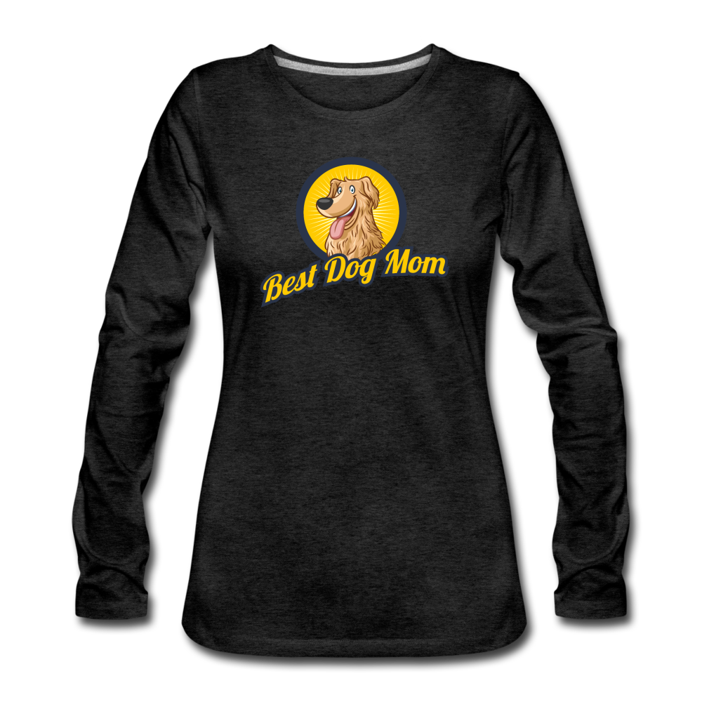 Best Dog Mom - Women's Premium Long Sleeve T-Shirt - charcoal gray