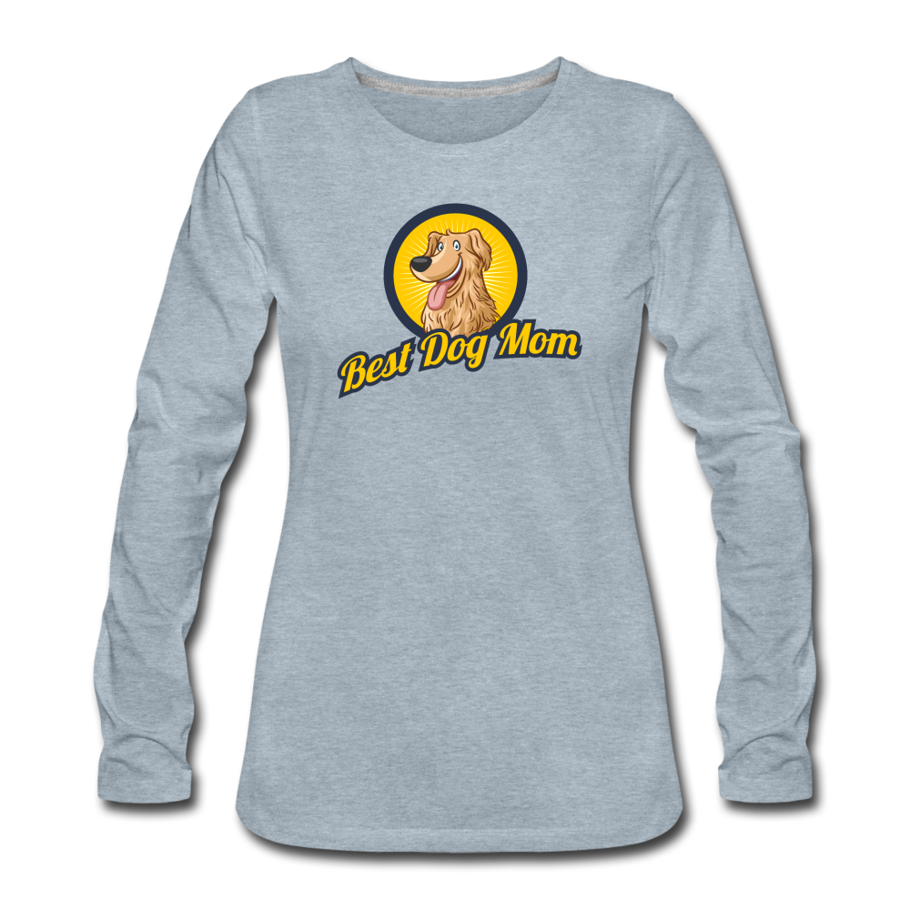 Best Dog Mom - Women's Premium Long Sleeve T-Shirt - heather ice blue