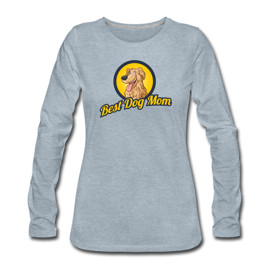 Best Dog Mom - Women's Premium Long Sleeve T-Shirt - heather ice blue