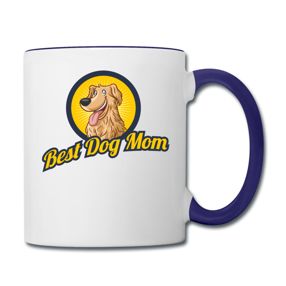 Best Dog Mom - Contrast Coffee Mug - white/cobalt blue