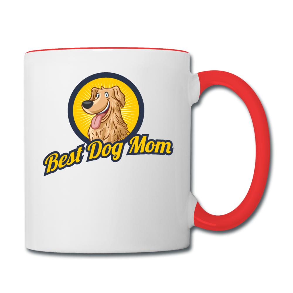 Best Dog Mom - Contrast Coffee Mug - white/red