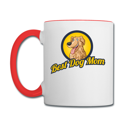 Best Dog Mom - Contrast Coffee Mug - white/red