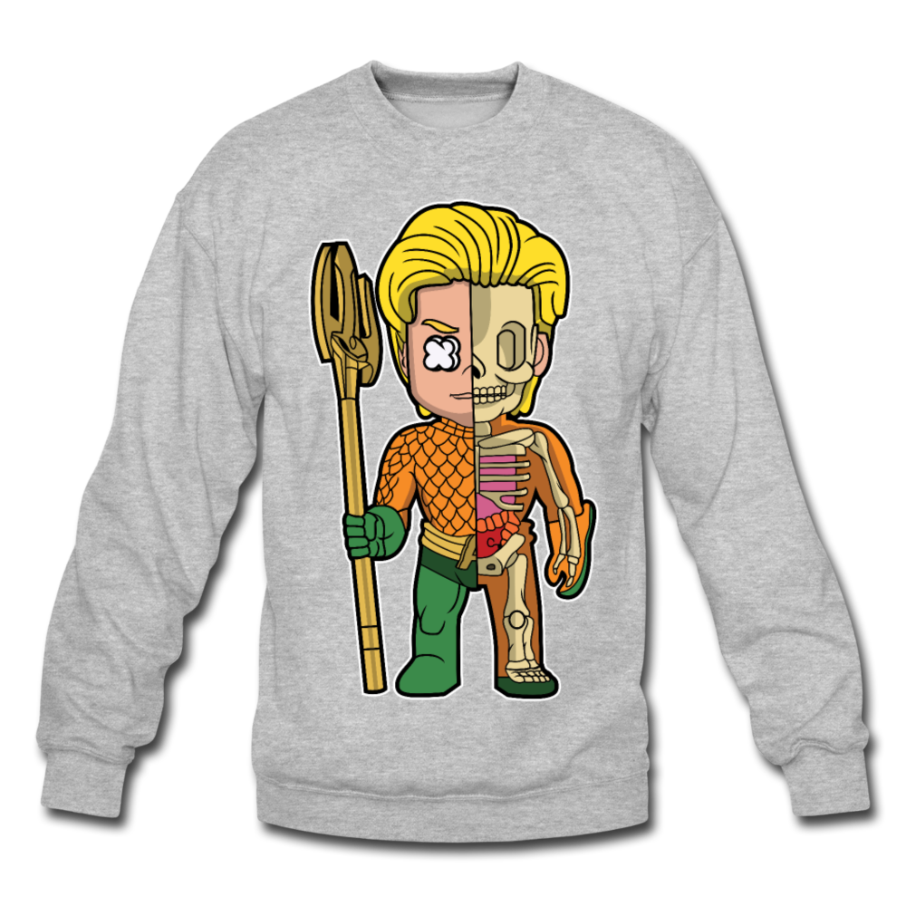 Aquaman Half Skeleton - Crewneck Sweatshirt - heather gray