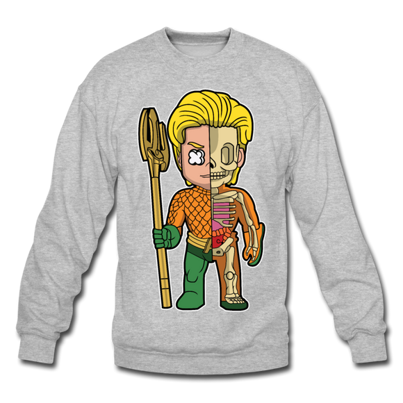 Aquaman Half Skeleton - Crewneck Sweatshirt - heather gray