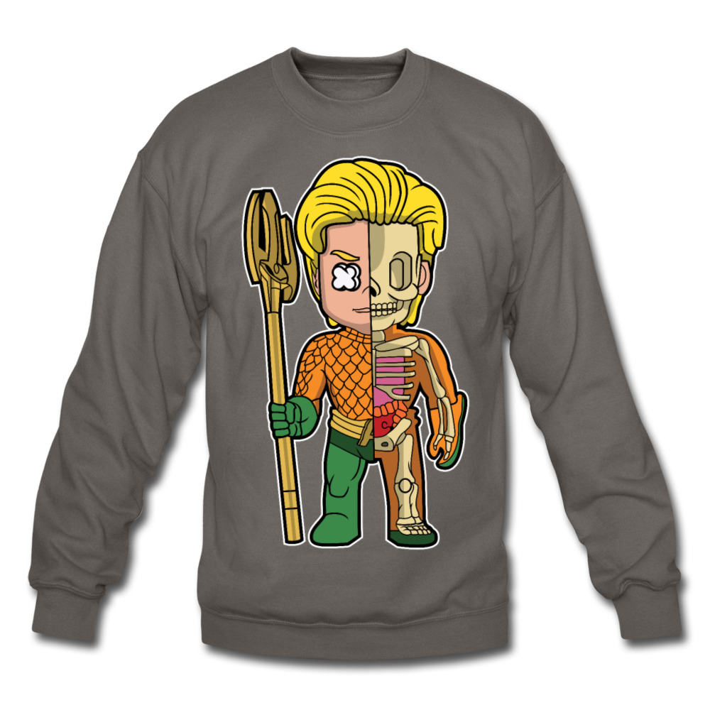 Aquaman Half Skeleton - Crewneck Sweatshirt - asphalt gray