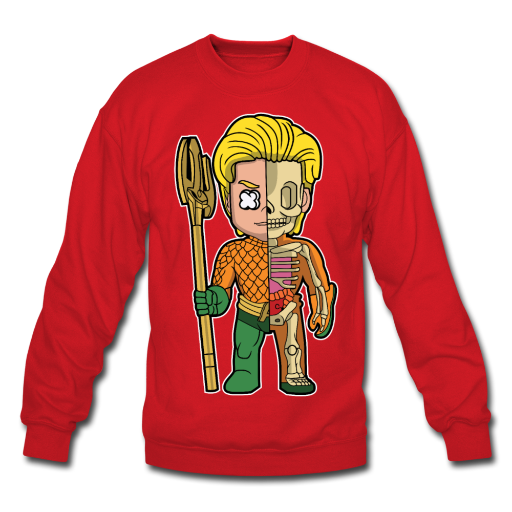 Aquaman Half Skeleton - Crewneck Sweatshirt - red