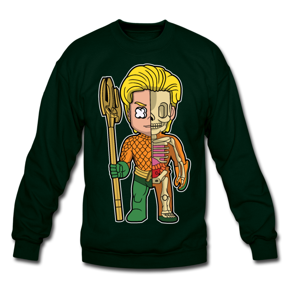 Aquaman Half Skeleton - Crewneck Sweatshirt - forest green