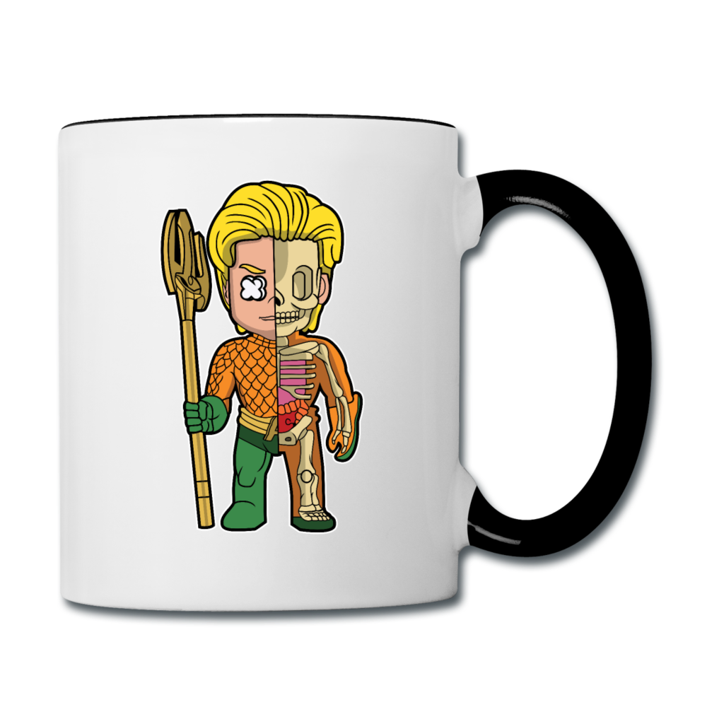 Aquaman Half Skeleton - Contrast Coffee Mug - white/black