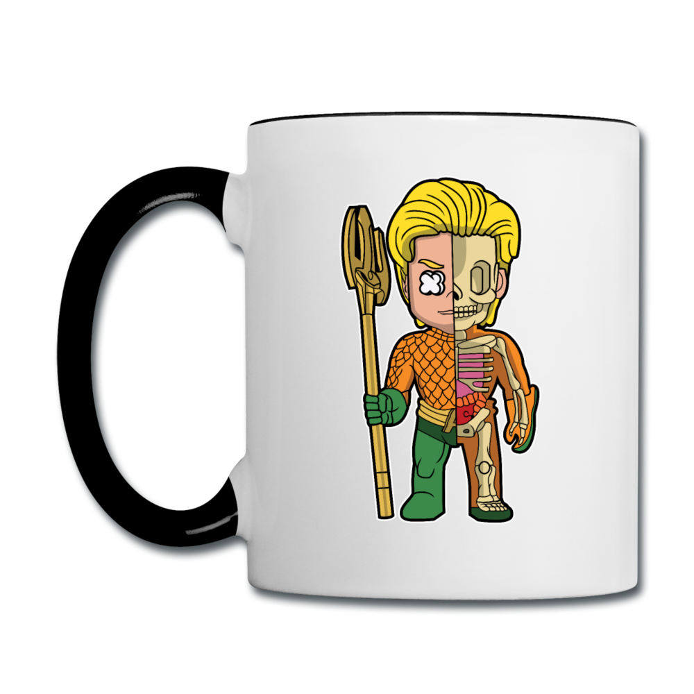 Aquaman Half Skeleton - Contrast Coffee Mug - white/black