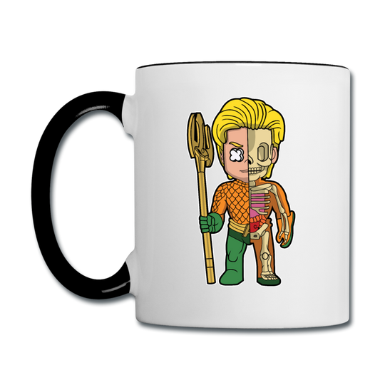 Aquaman Half Skeleton - Contrast Coffee Mug - white/black