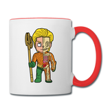 Aquaman Half Skeleton - Contrast Coffee Mug - white/red