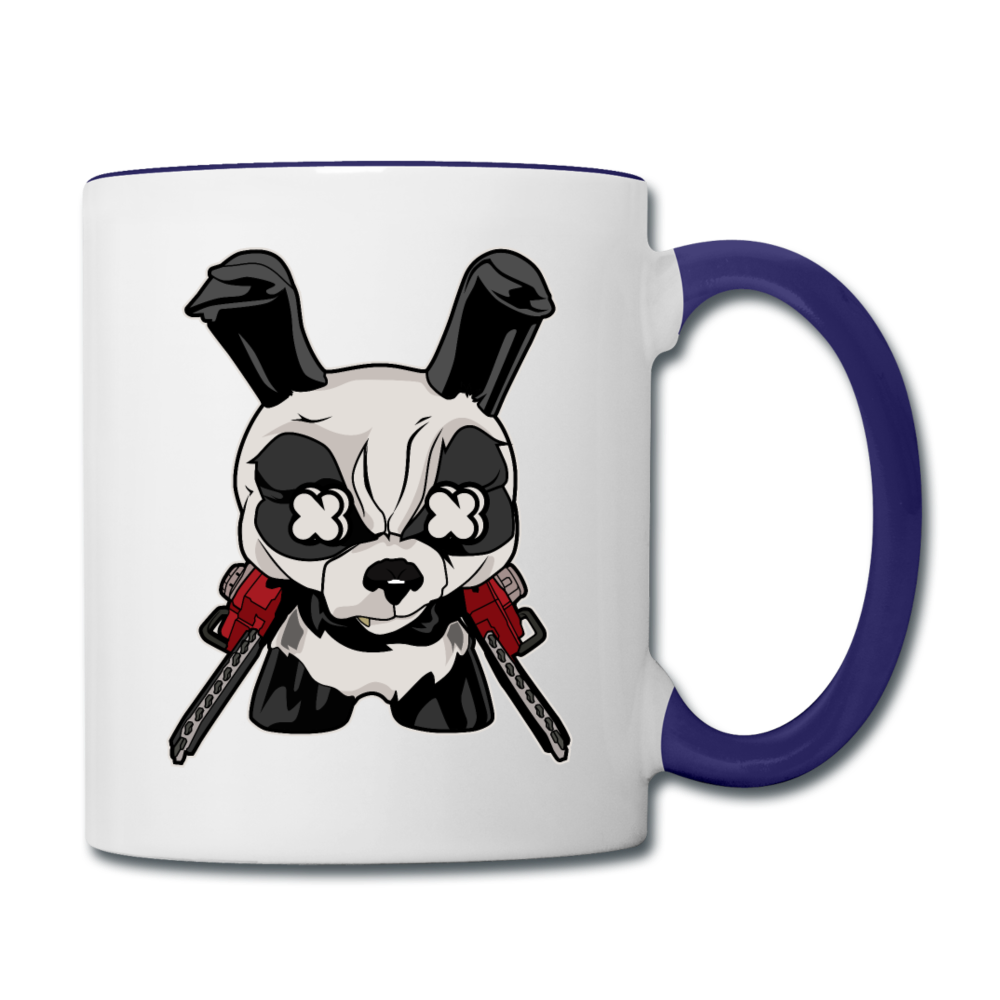 Angry Panda - Contrast Coffee Mug - white/cobalt blue