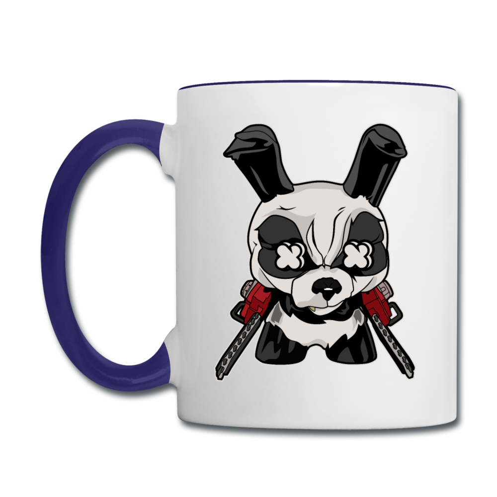 Angry Panda - Contrast Coffee Mug - white/cobalt blue