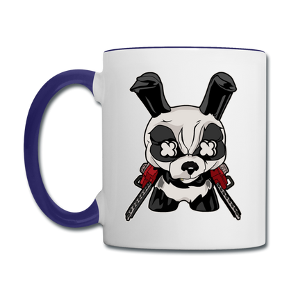 Angry Panda - Contrast Coffee Mug - white/cobalt blue