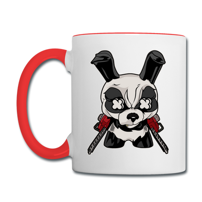 Angry Panda - Contrast Coffee Mug - white/red