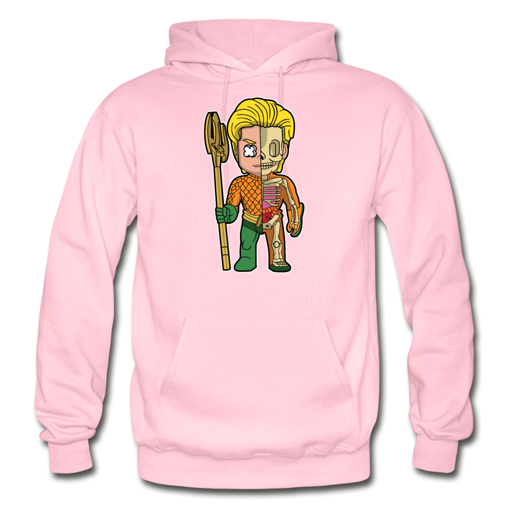 Aquaman Half Skeleton - Gildan Heavy Blend Adult Hoodie - light pink