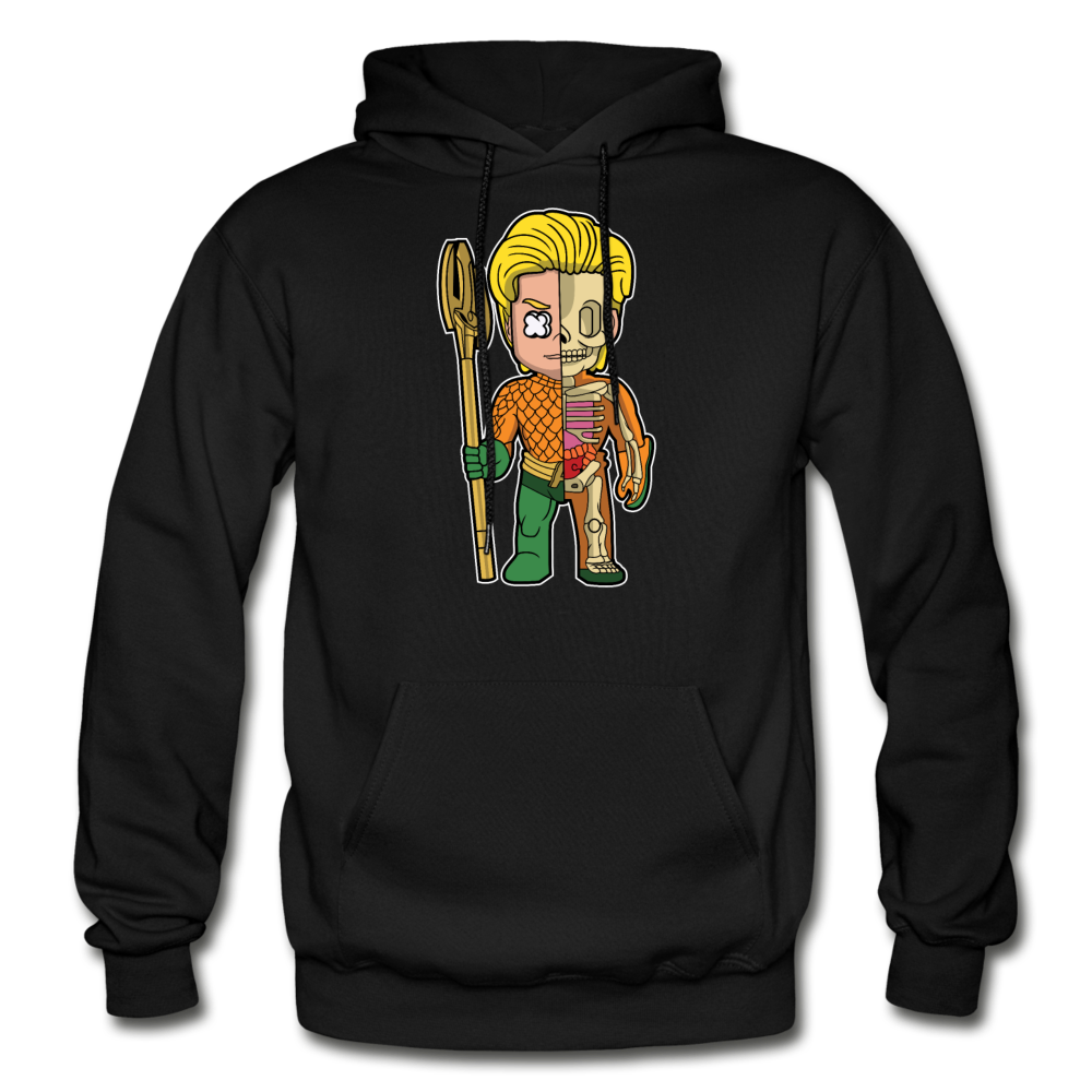 Aquaman Half Skeleton - Gildan Heavy Blend Adult Hoodie - black