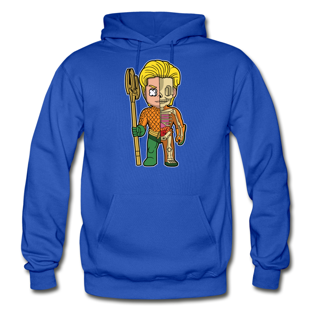 Aquaman Half Skeleton - Gildan Heavy Blend Adult Hoodie - royal blue