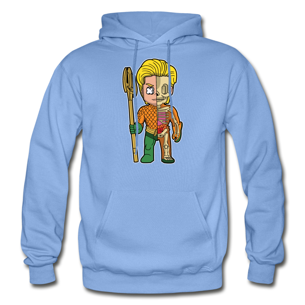 Aquaman Half Skeleton - Gildan Heavy Blend Adult Hoodie - carolina blue