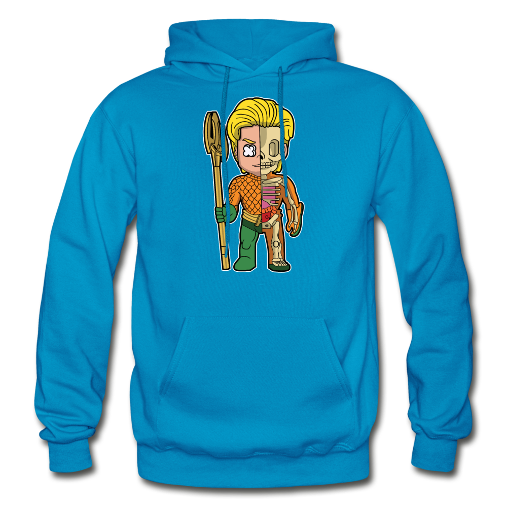 Aquaman Half Skeleton - Gildan Heavy Blend Adult Hoodie - turquoise