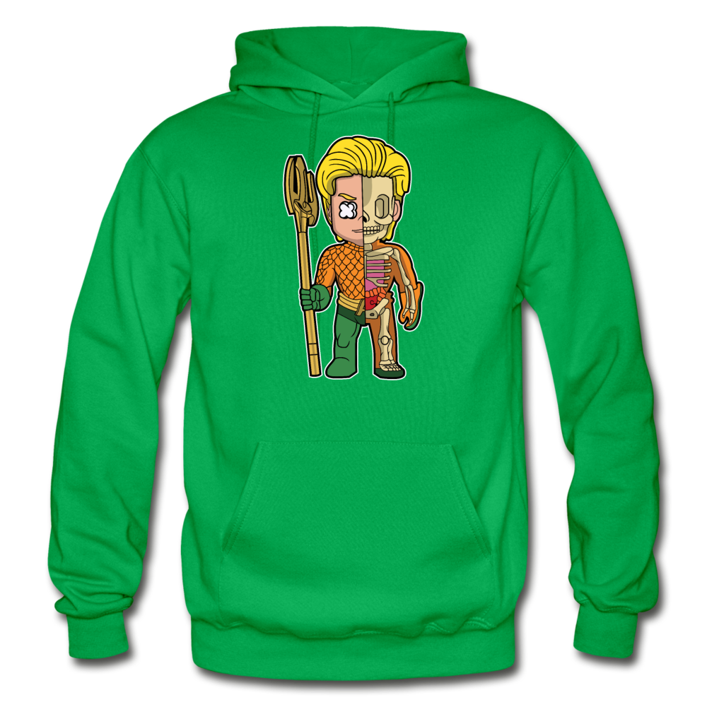 Aquaman Half Skeleton - Gildan Heavy Blend Adult Hoodie - kelly green