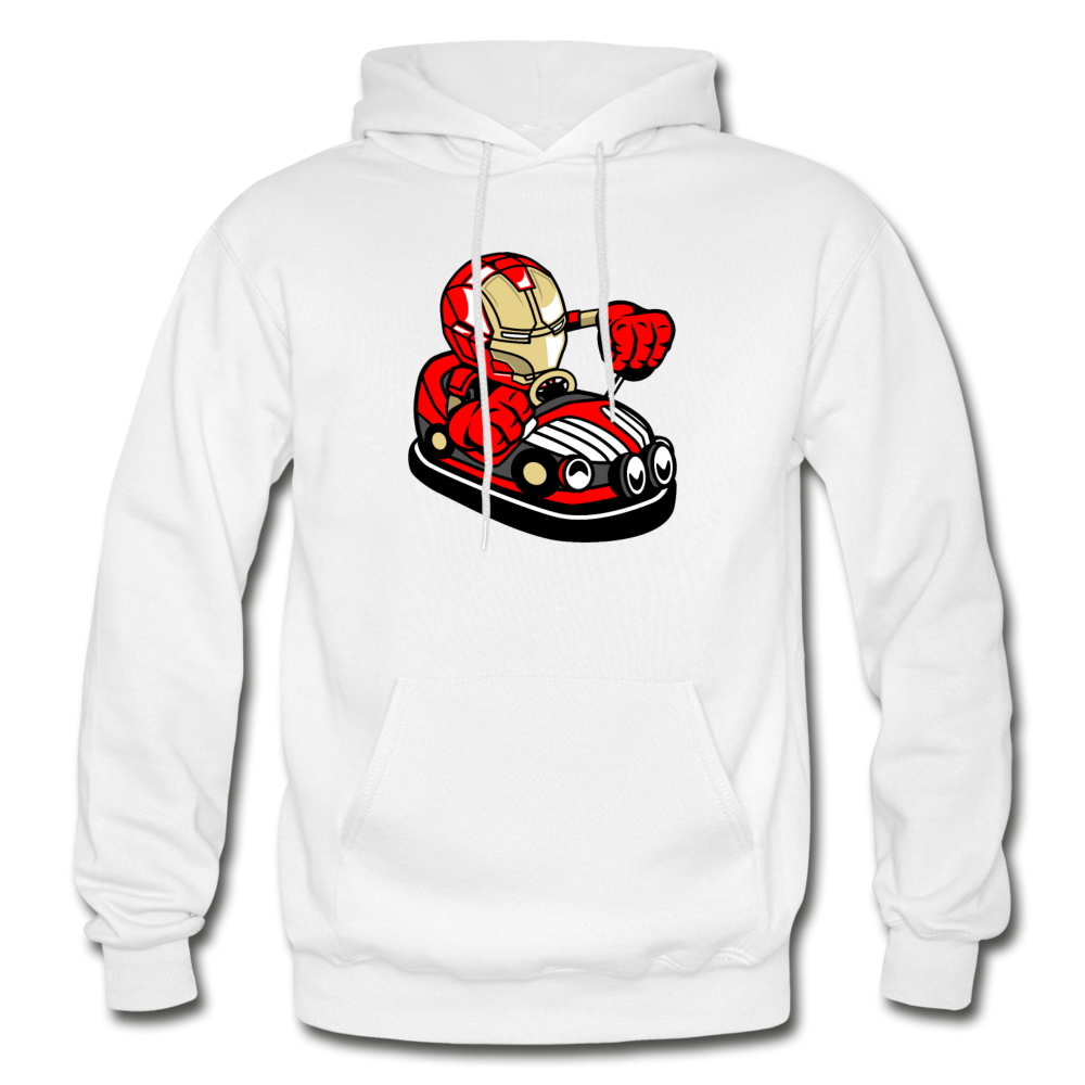 Iron Man - Bumper Car - Gildan Heavy Blend Adult Hoodie - white