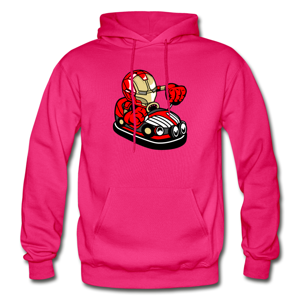 Iron Man - Bumper Car - Gildan Heavy Blend Adult Hoodie - fuchsia