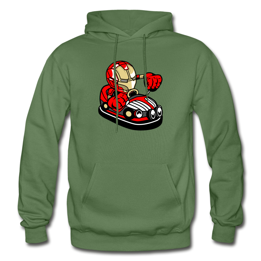 Iron Man - Bumper Car - Gildan Heavy Blend Adult Hoodie - military green