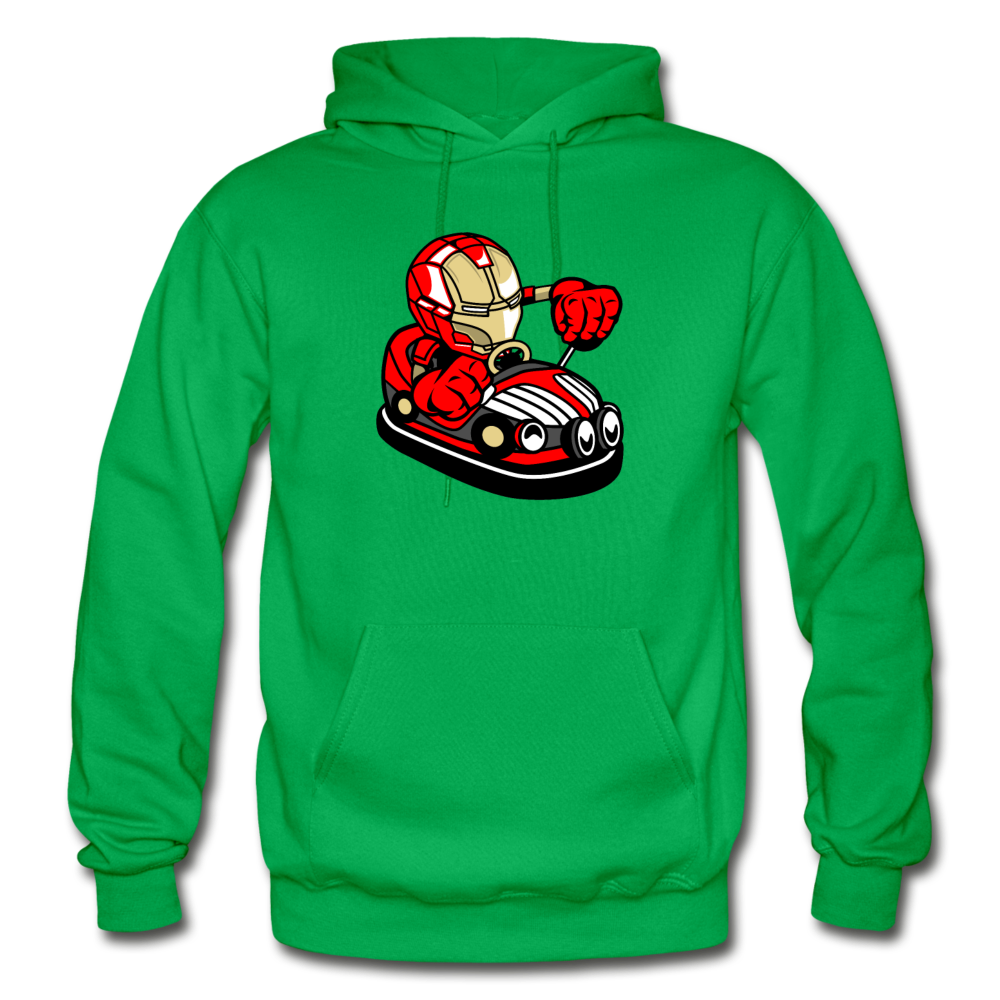 Iron Man - Bumper Car - Gildan Heavy Blend Adult Hoodie - kelly green