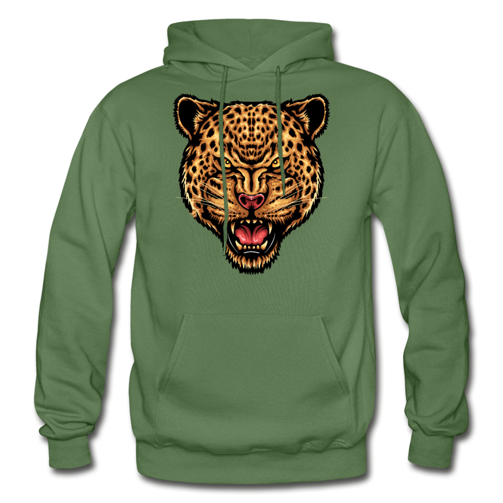 Jaguar - Strength And Focus - Gildan Heavy Blend Adult Hoodie - military green