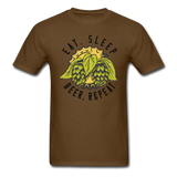 Eat, Sleep, Beer, Repeat - Unisex Classic T-Shirt - brown