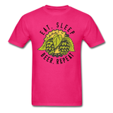 Eat, Sleep, Beer, Repeat - Unisex Classic T-Shirt - fuchsia