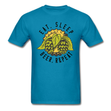 Eat, Sleep, Beer, Repeat - Unisex Classic T-Shirt - turquoise