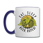 Eat, Sleep, Beer, Repeat - Contrast Coffee Mug - white/cobalt blue